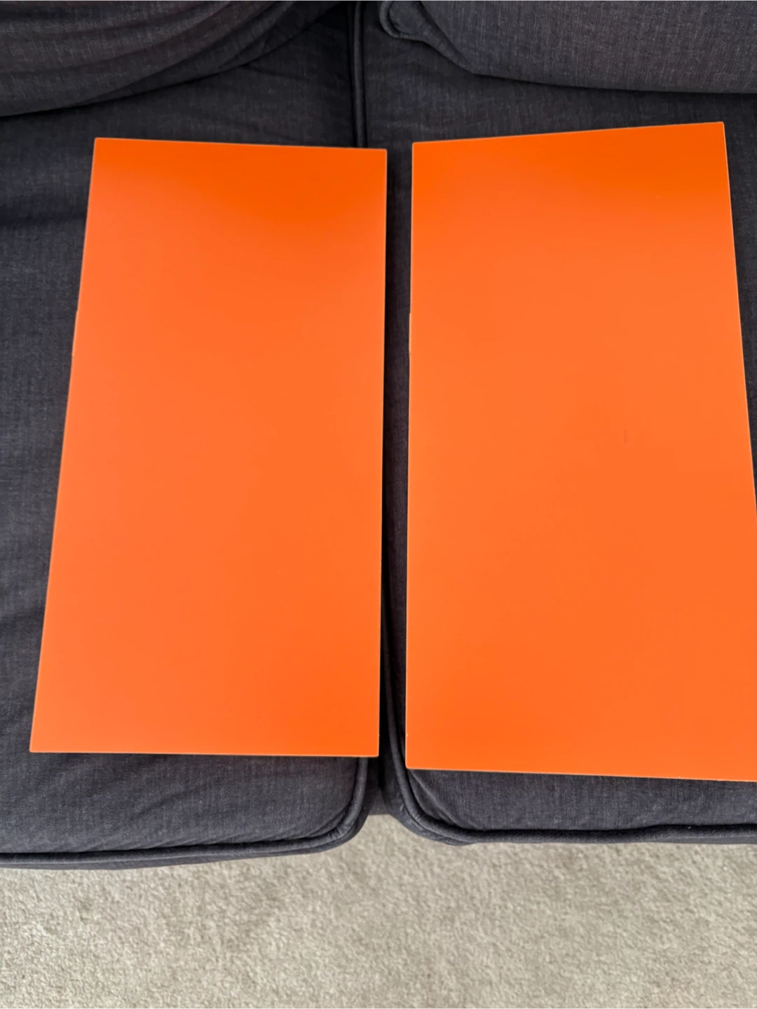 Brand New Rolling Computer Desk with Shelves – Orange - photo 3