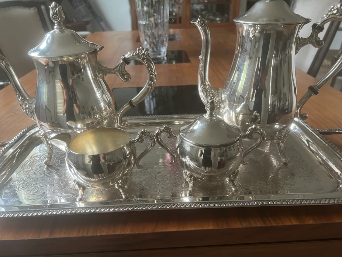 Silver Plated Tea Set with Tray