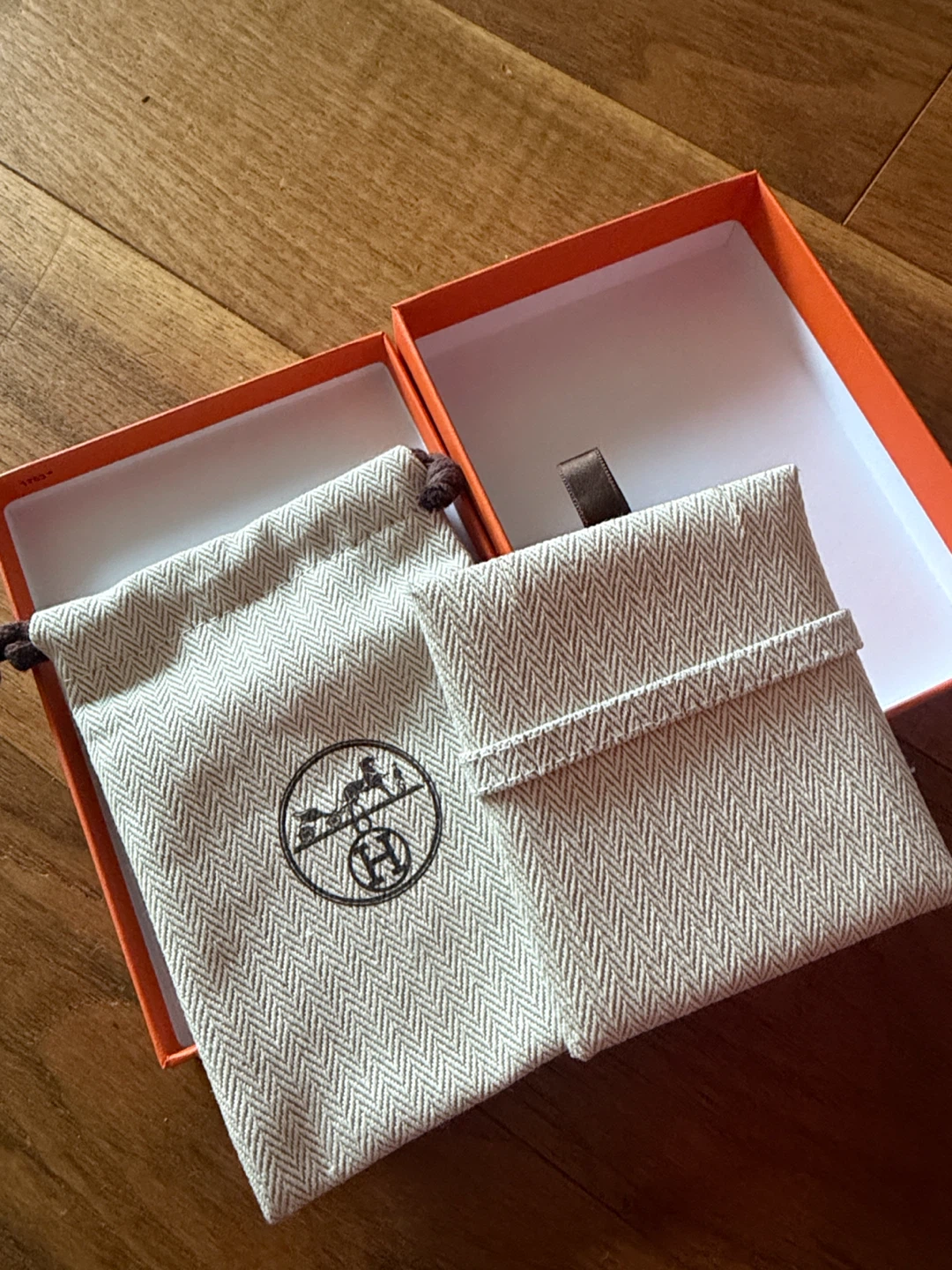 Hermes Small Fabric Pouch and Box