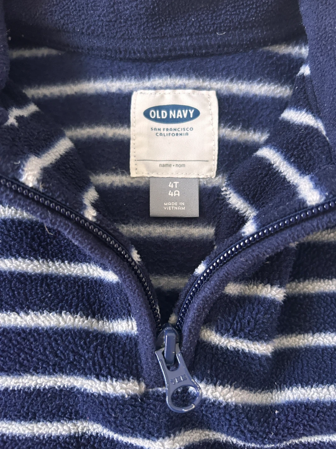 Old Navy Fleece Pullover - Navy/White Stripe - photo 3