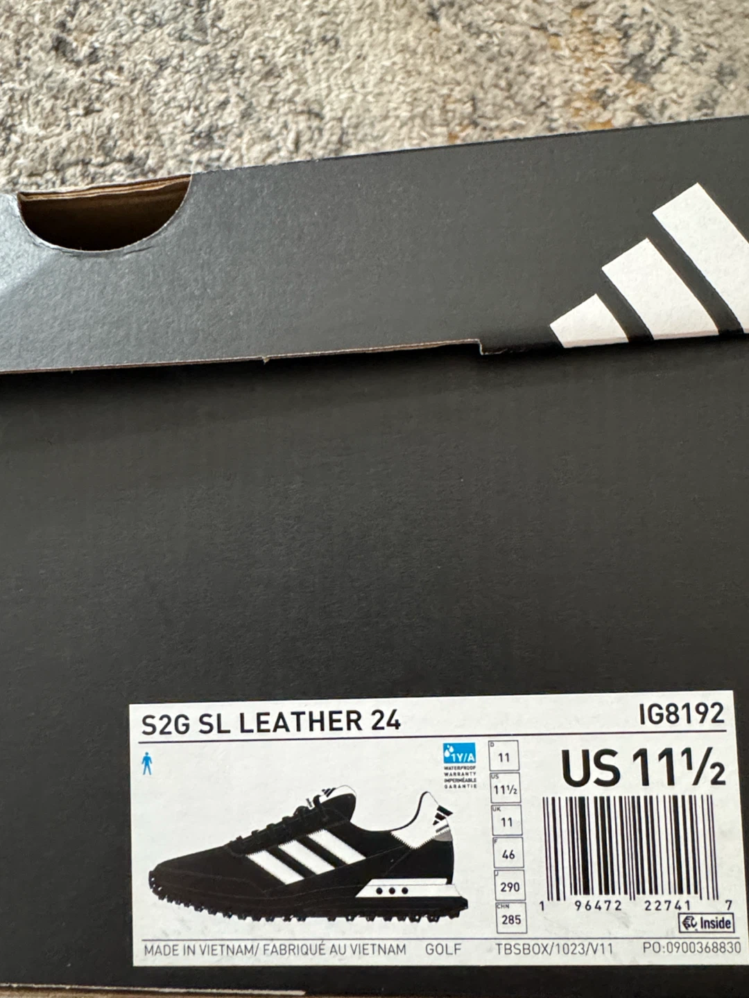 Adidas S2G SL Leather 24 Golf Shoes - US 11.5 - photo 4