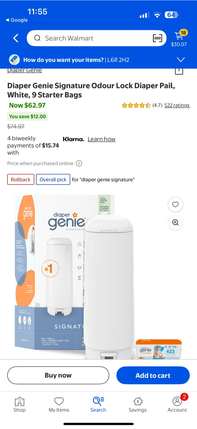 Diaper Genie Signature Odour Lock Diaper Pail