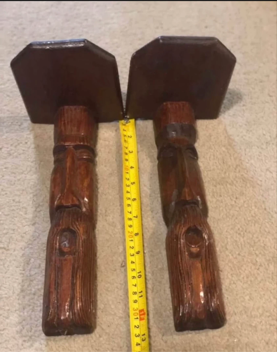 Hand Carved Wooden Shelf
