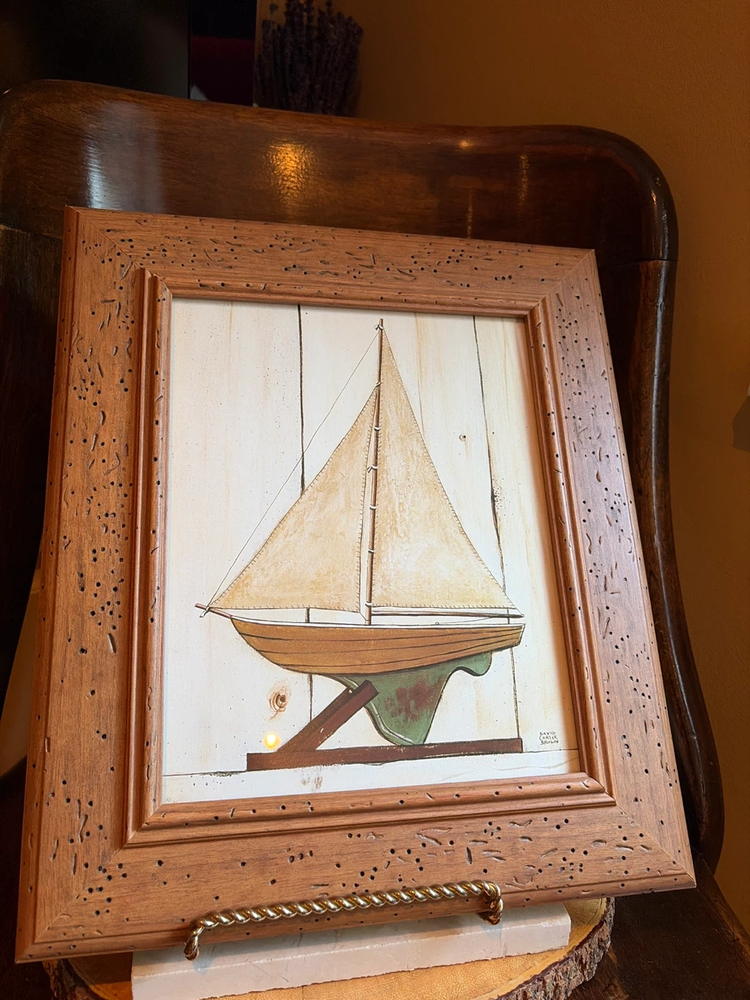 David Carter Brown Framed Sailboat- Pond Yacht 1 Print