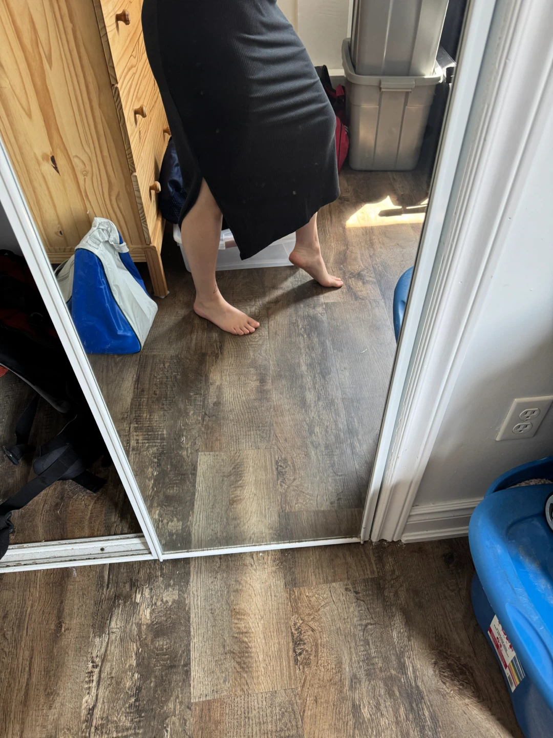 Ardene Black Ribbed Maxi Skirt
