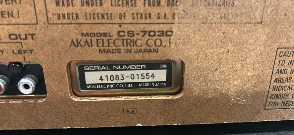 AKAI CS-703D Stereo Cassette Deck - photo 5
