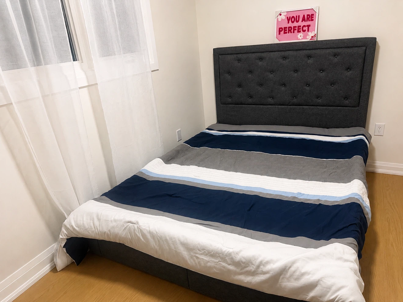Dark Grey Queen Bed Frame with Storage Drawers