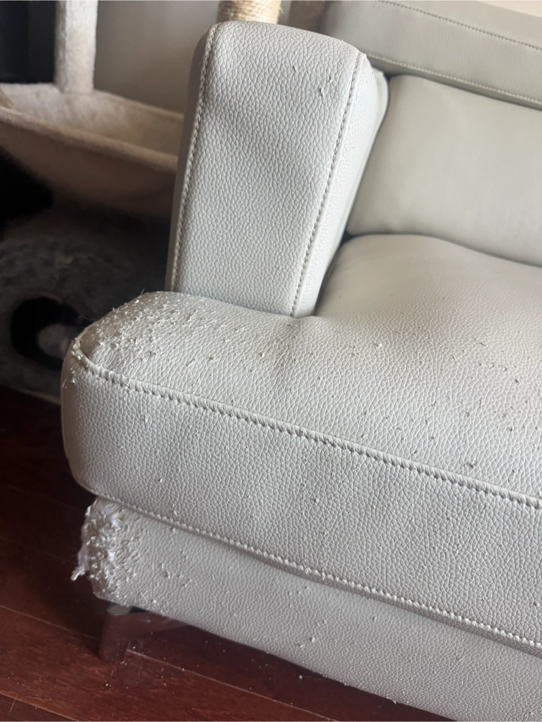 L shaped Sofa - Beige Leather - photo 4