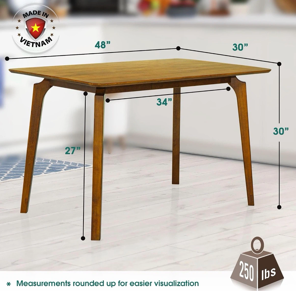 Solid Wood  Dining Table - 48" x 30" - photo 2