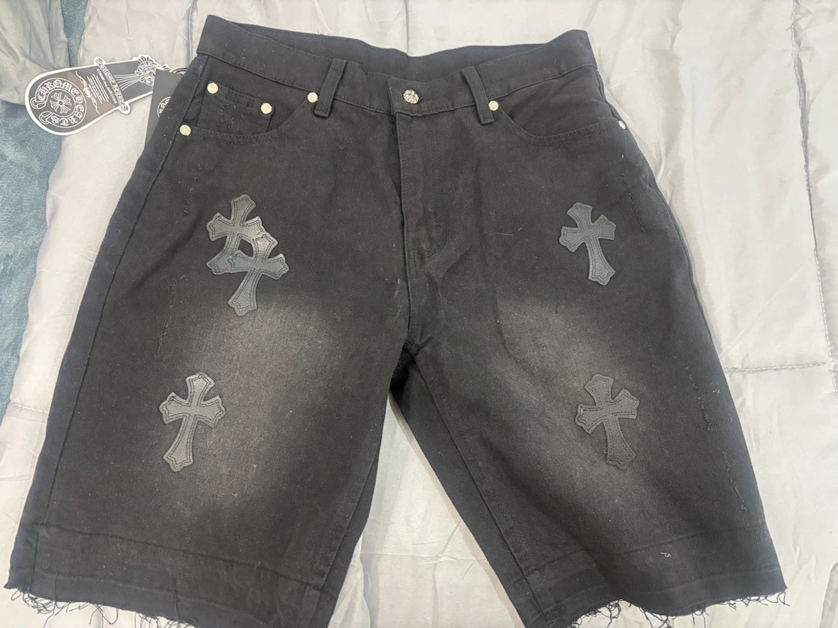 Chrome Hearts Black Denim Shorts - photo 2