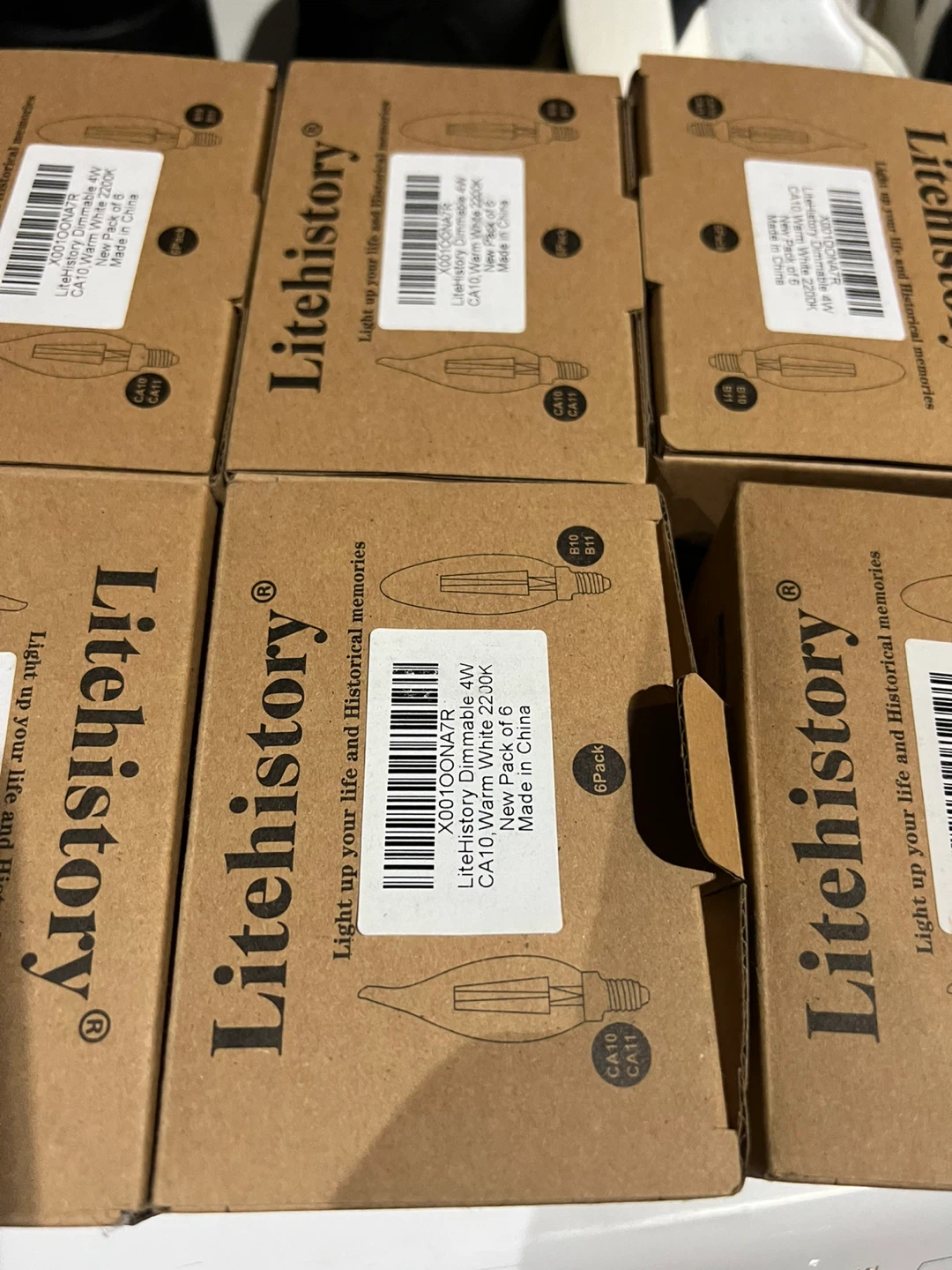 Litehistory Dimmable 4W CA10 LED Bulbs - 6 Pack