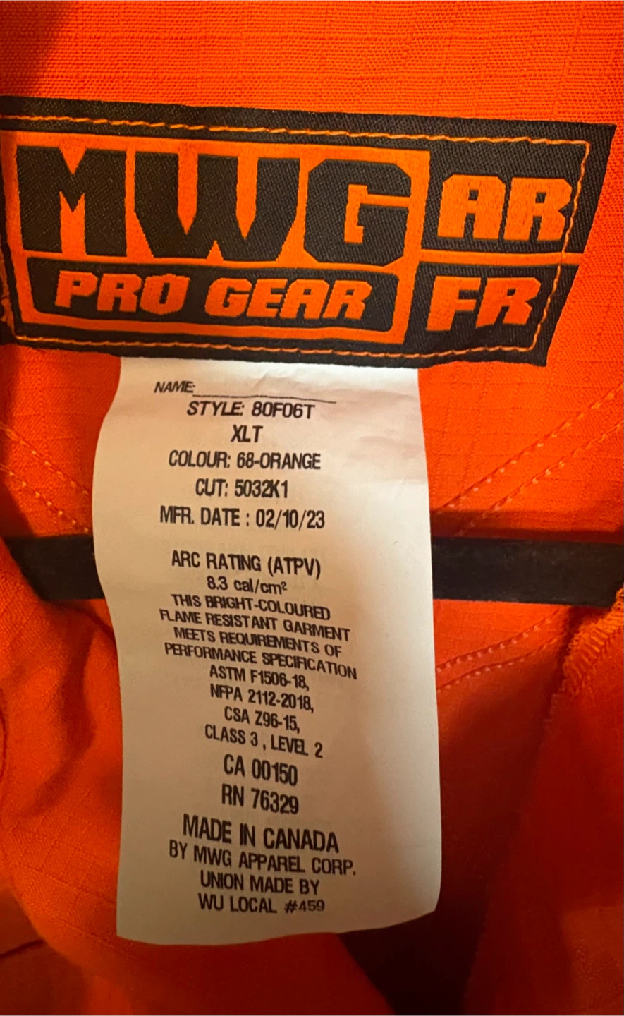 MWG FR Coverall (XLT) HighVis (NFPA2112/CSA Class 3) - photo 5