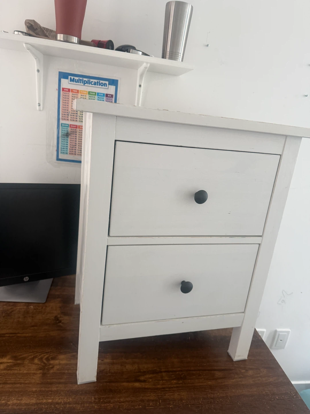 White 2-Drawer Nightstand