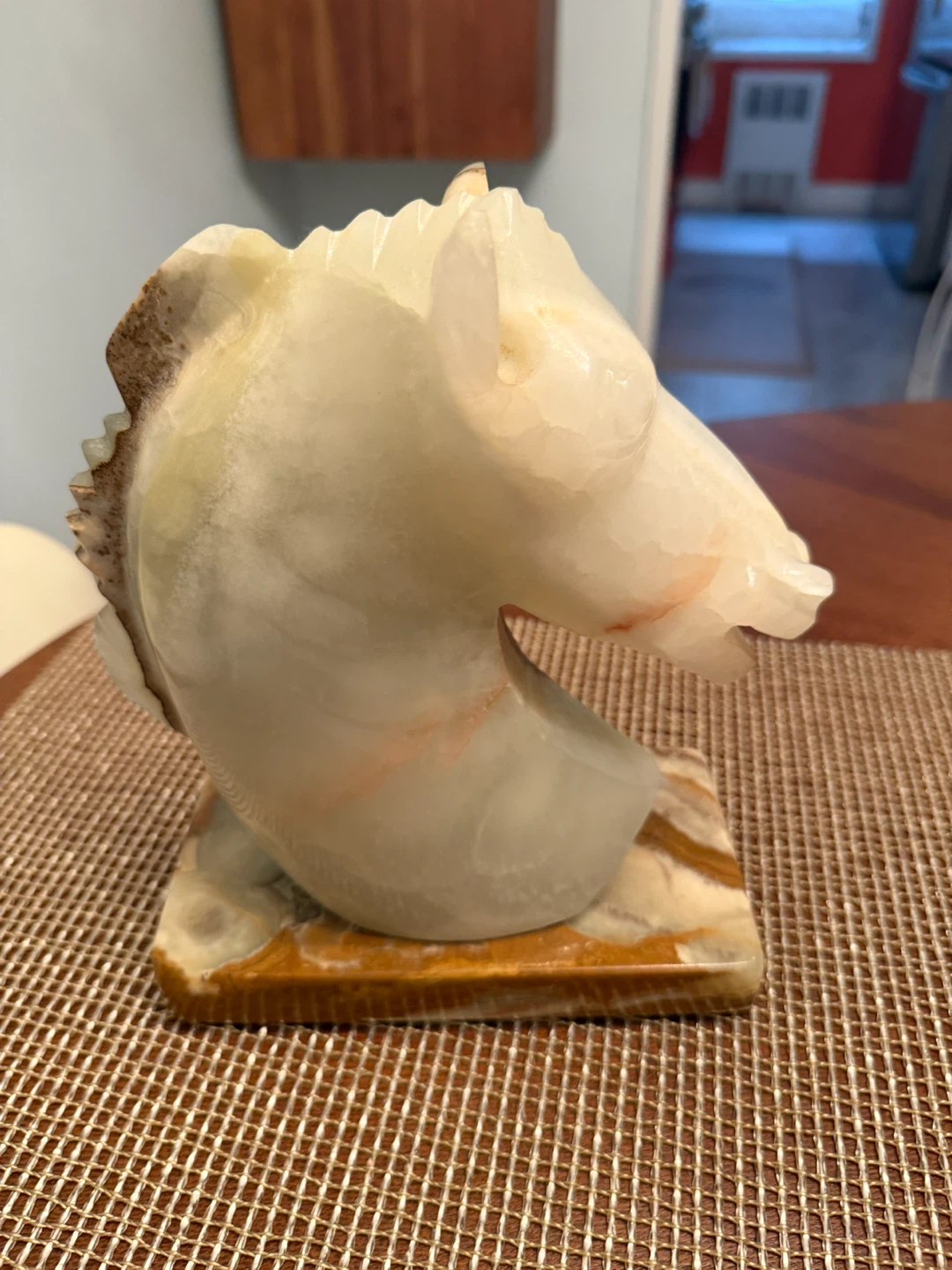 Carved Onyx Horse Head Sculpture from Acapulco, Mexico