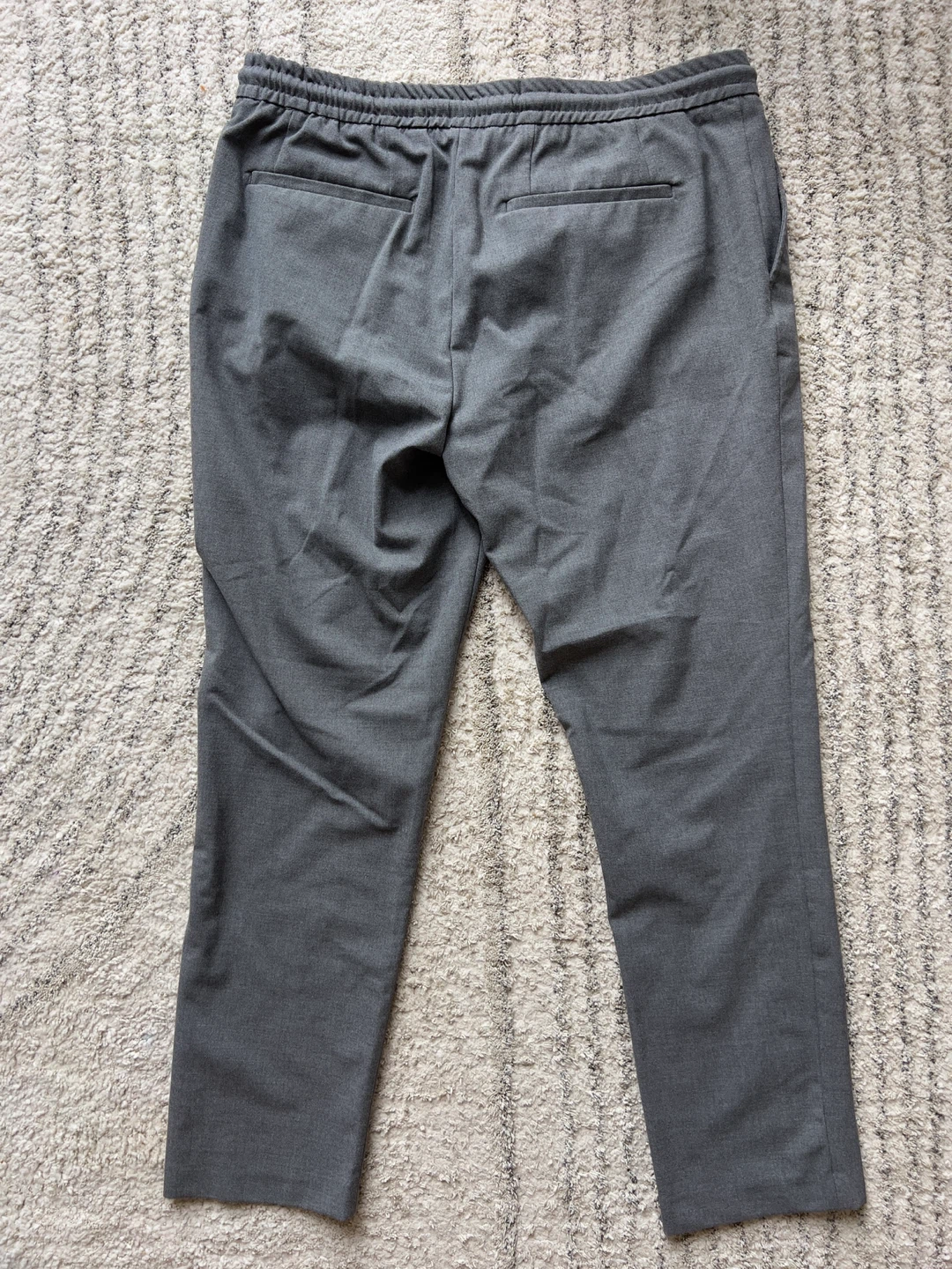 Mens Slim Cropped Grey Pants Size L - photo 2