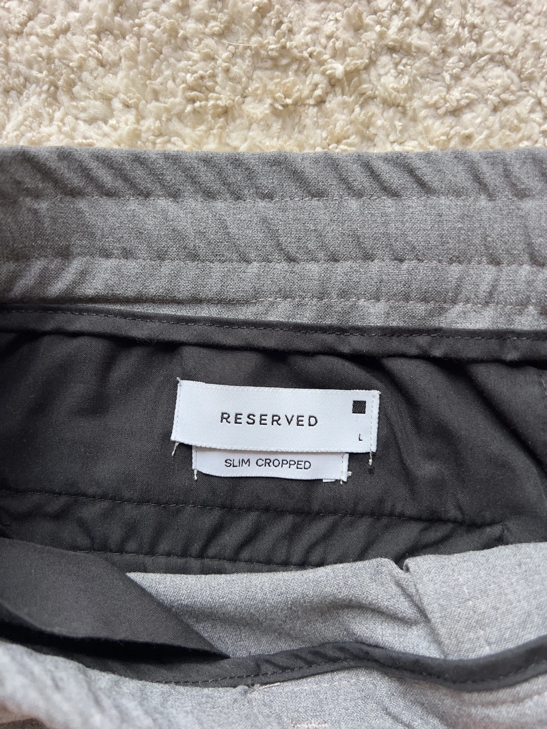 Mens Slim Cropped Grey Pants Size L - photo 3