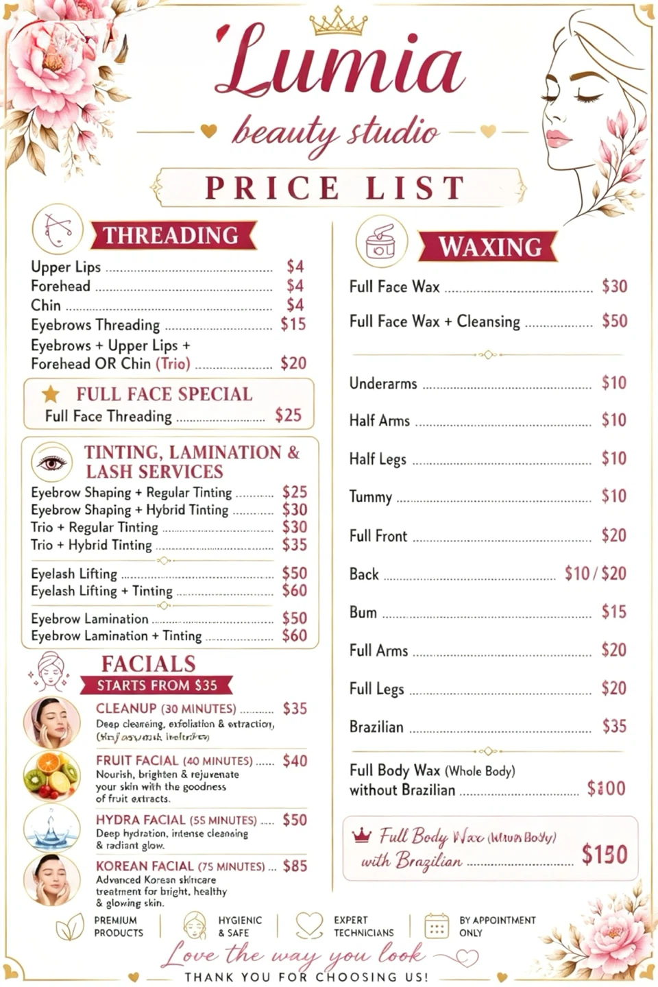 Threading waxing Facial