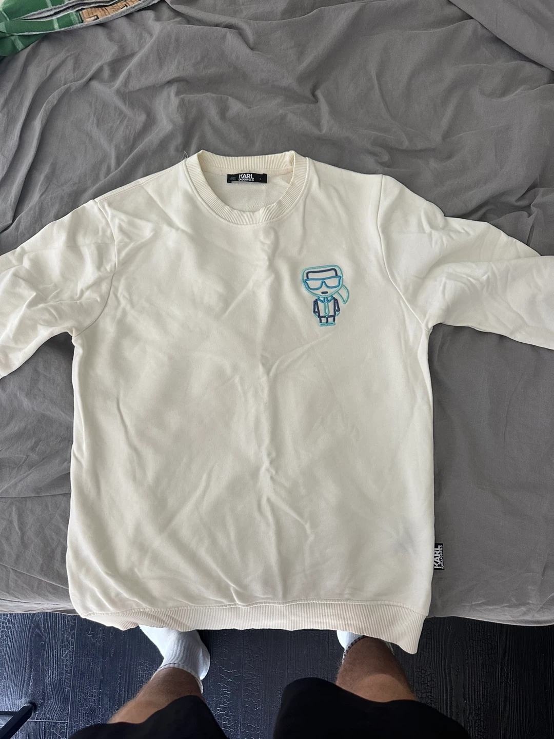 Karl Lagerfeld White Sweatshirt with Icon Graphic