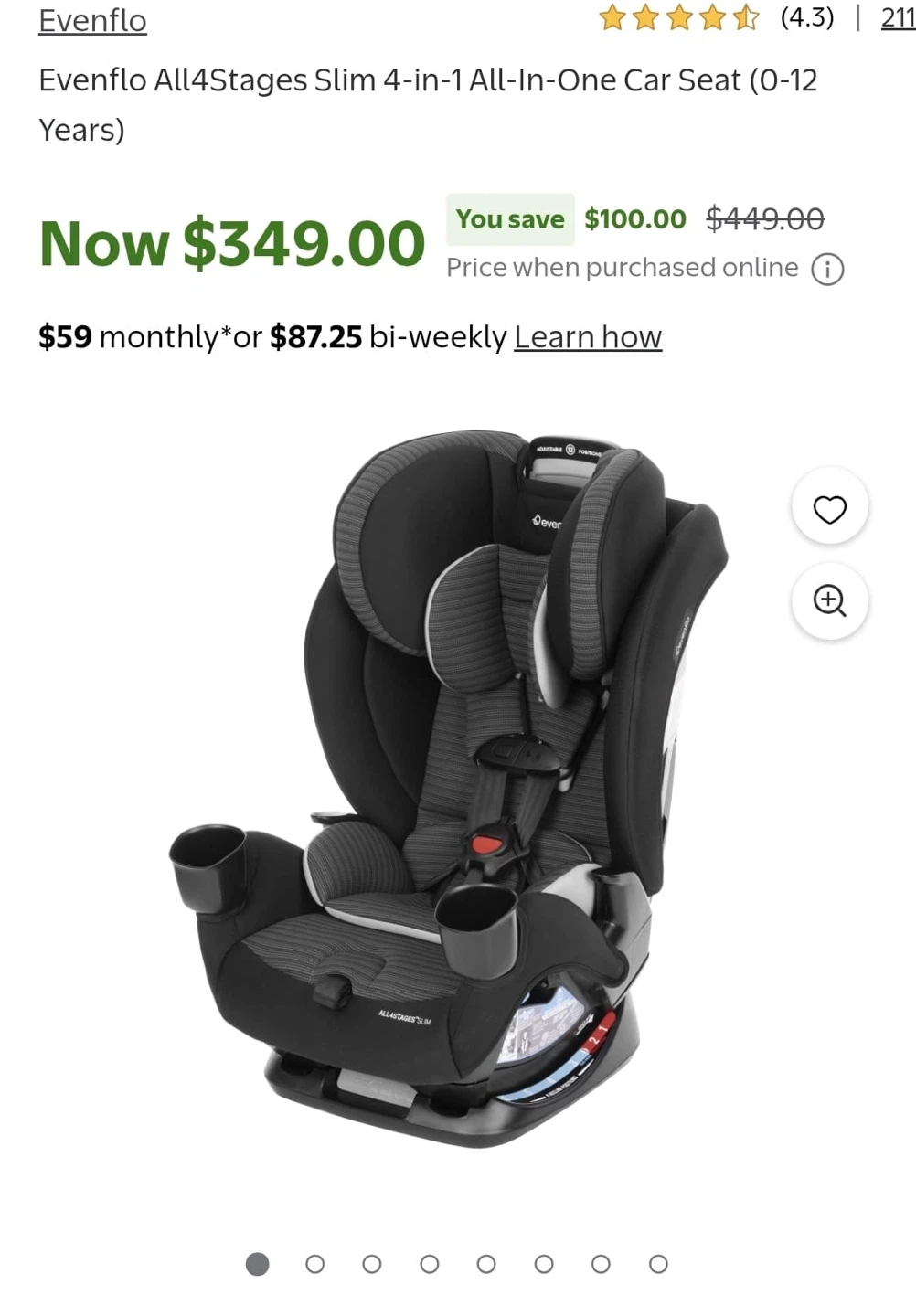 Evenflo All4Stages Slim 4-in-1 Car Seat - photo 2