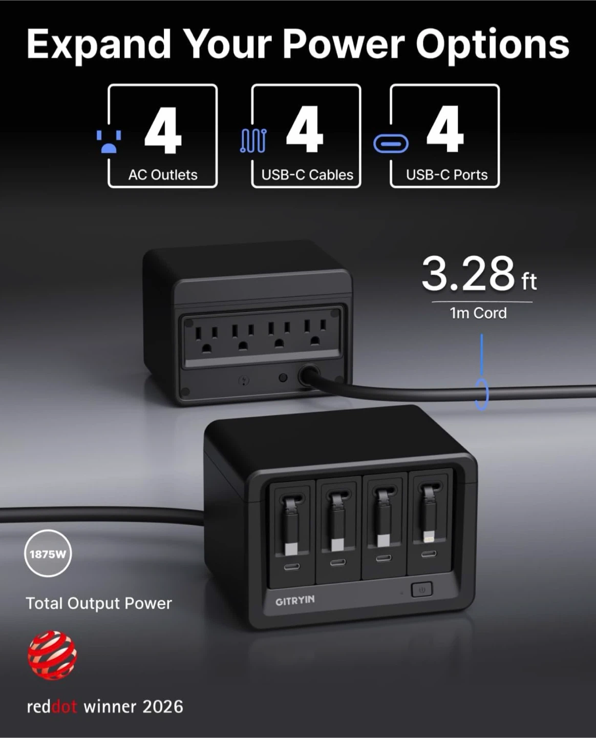 Gitryin 4-in-1 Fast Charging Station 160W