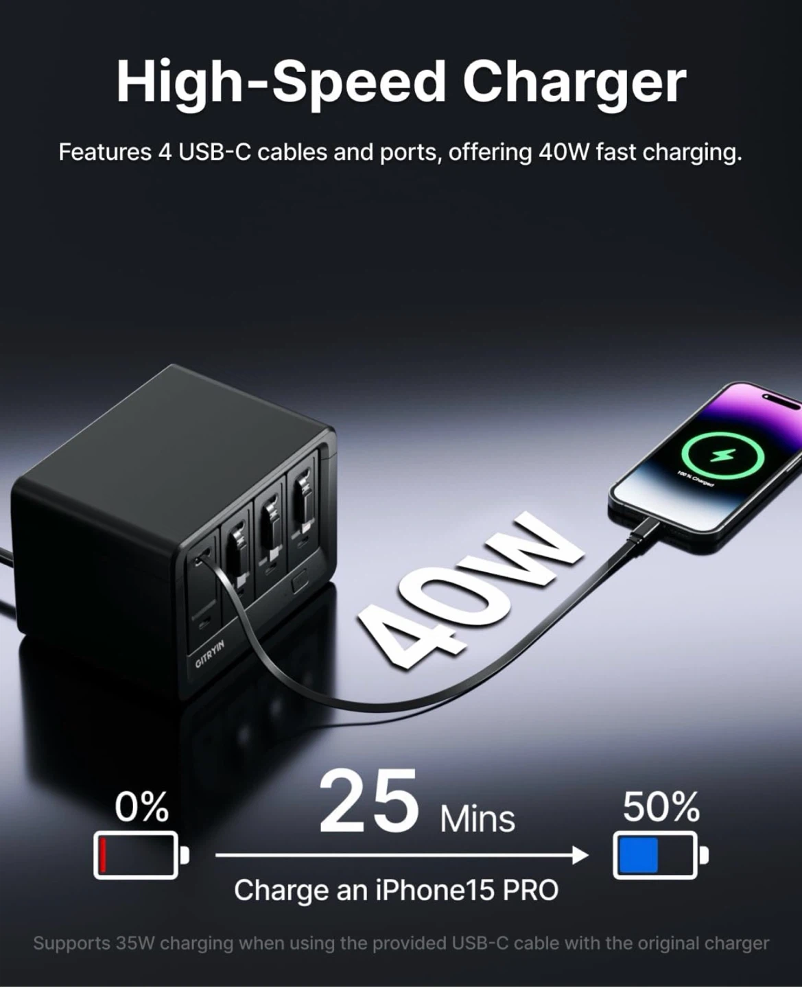 Gitryin 4-in-1 Fast Charging Station 160W - photo 2