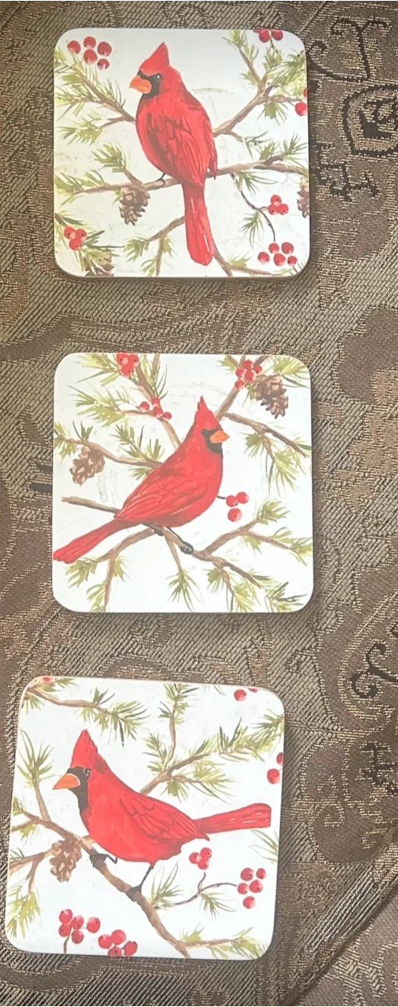Cardinal Coasters - Set of 3