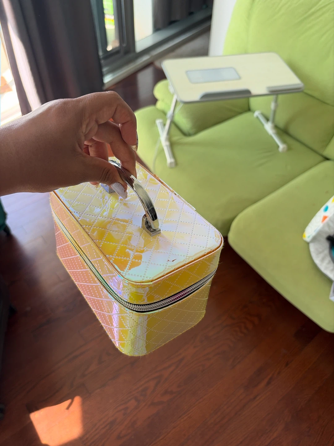 Iridescent Quilted Makeup Train Case - photo 2