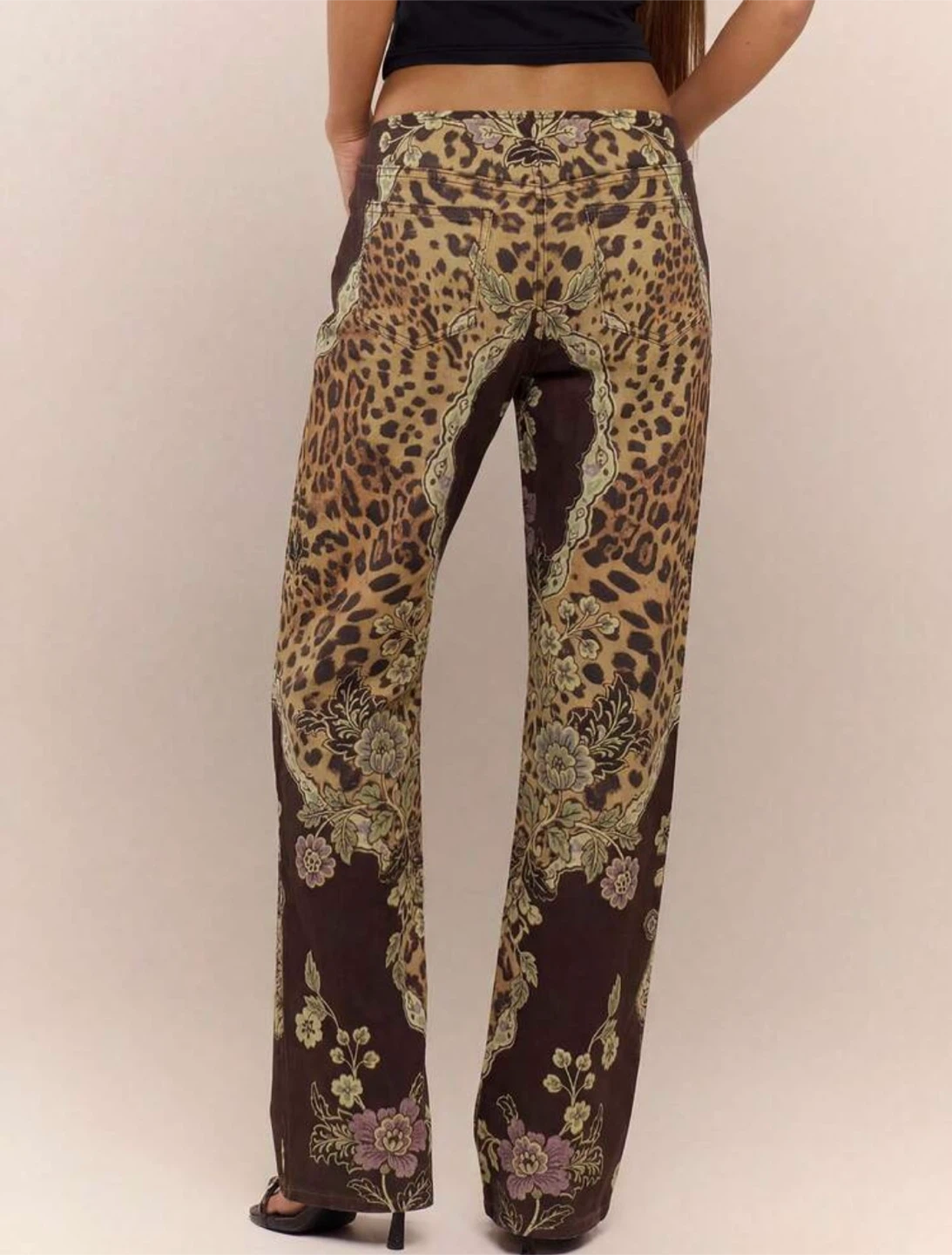 Leopard Print Lace-Up jeans - photo 2
