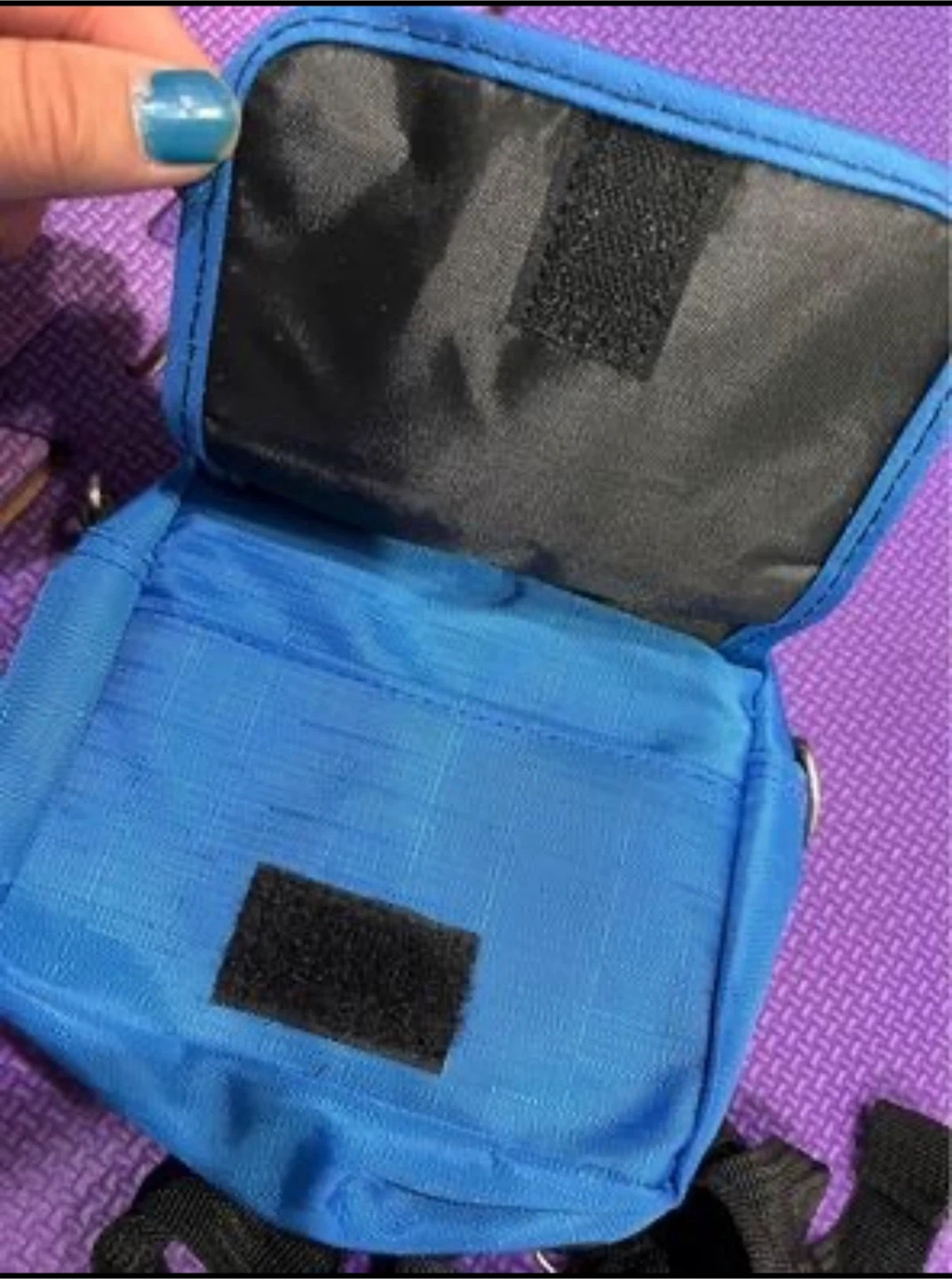 Blue Small Zippered Pouch Bag with Strap - photo 2