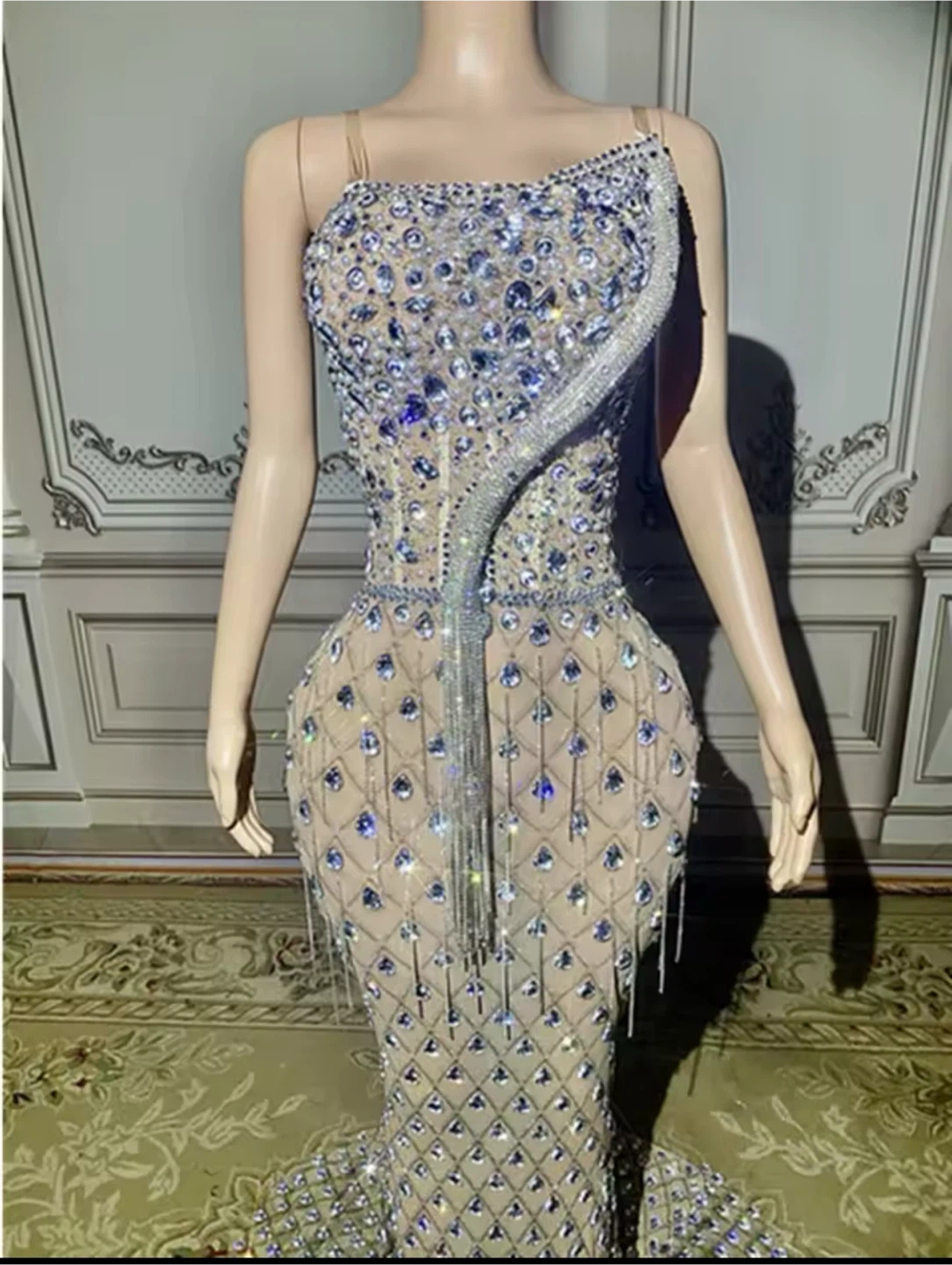 Beaded Rhinestone Evening Gown - photo 4