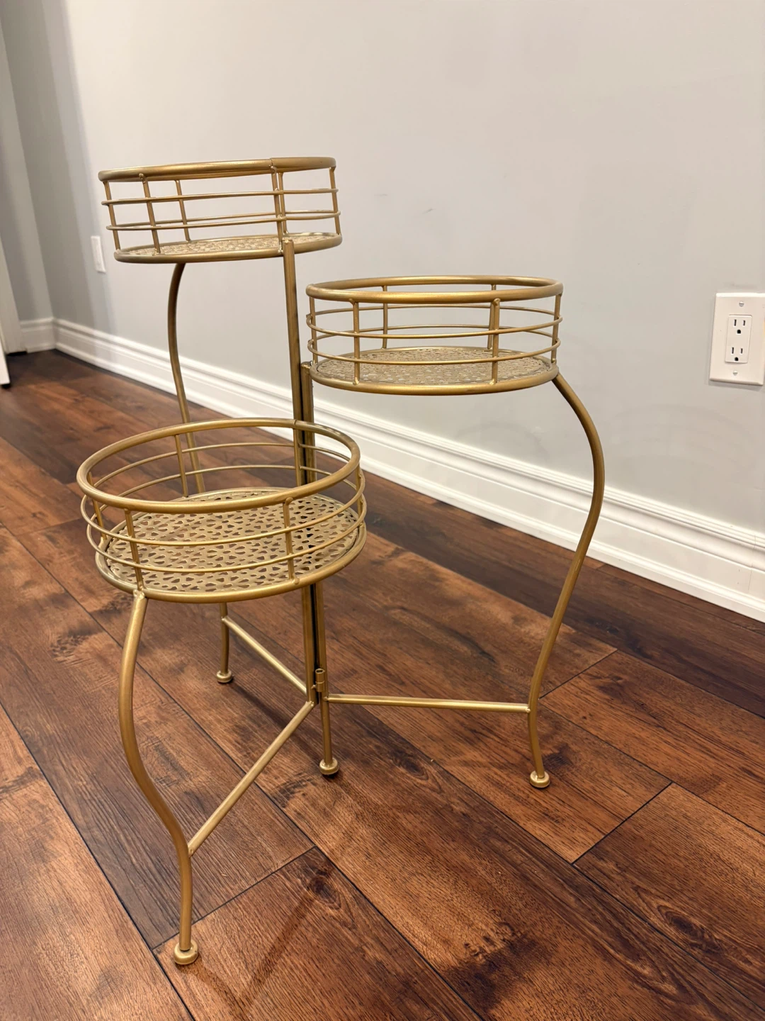 Gold Metal 3-Tier Plant Stand