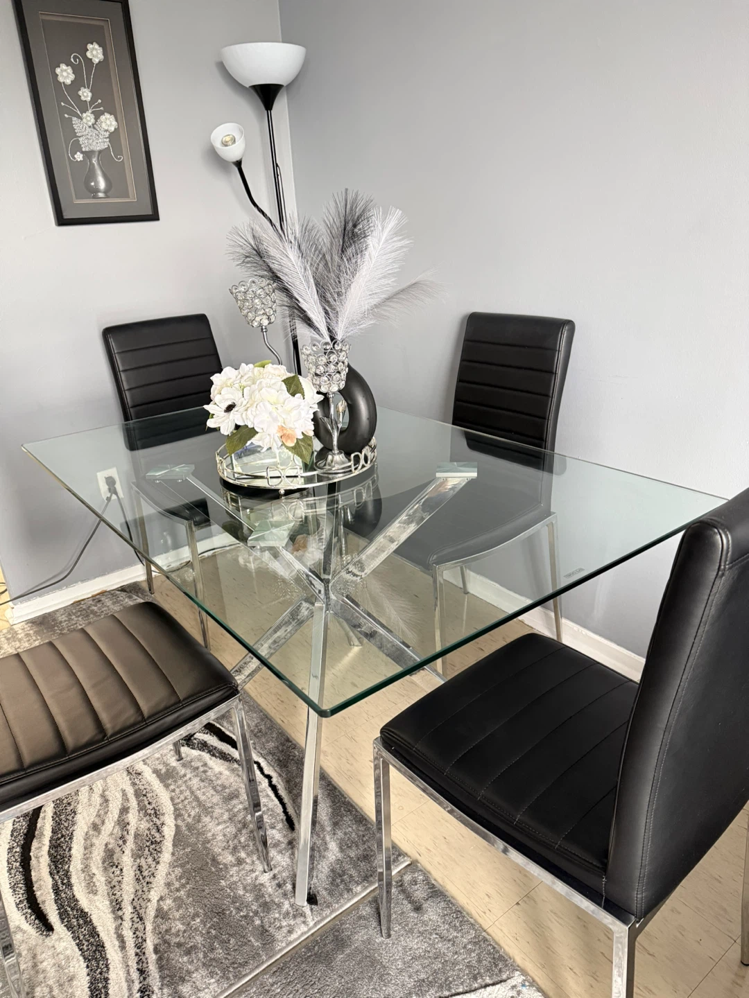 Black  Dining Chairs and table  (Set of 4) - photo 2