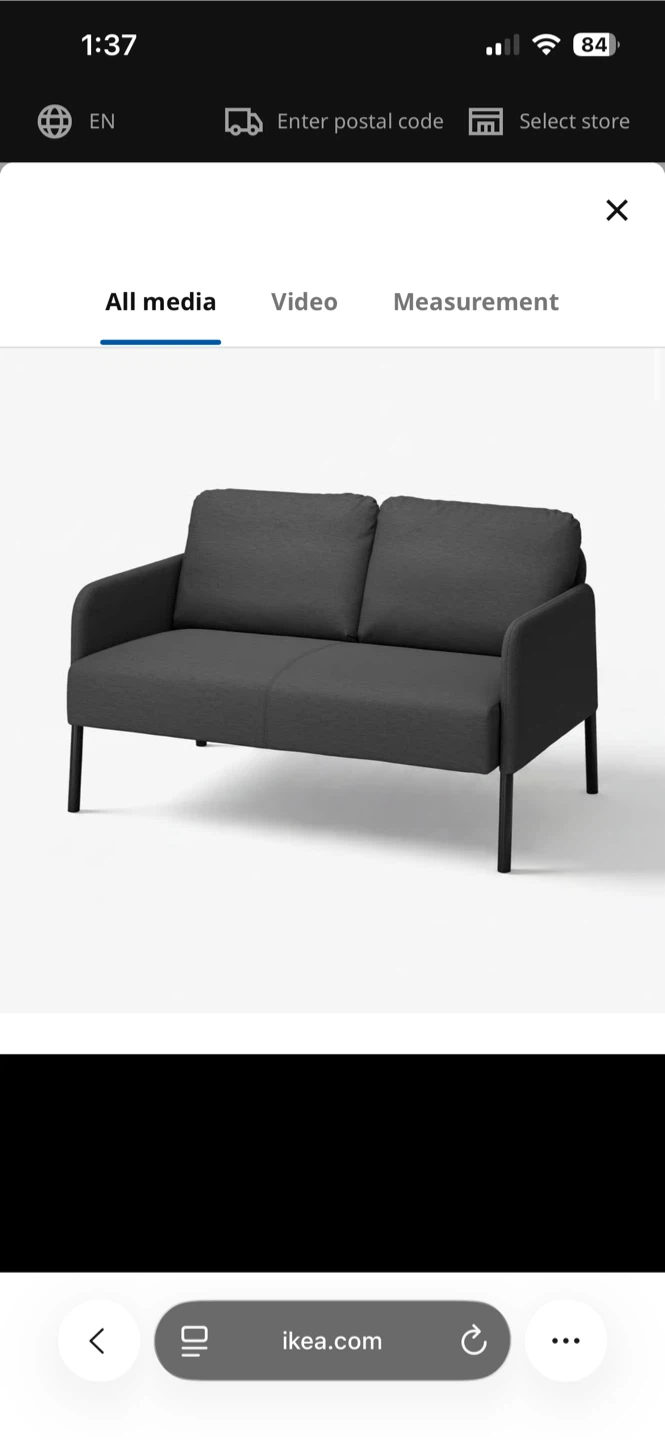 IKEA GLOSTAD Loveseat, Knisa dark gray