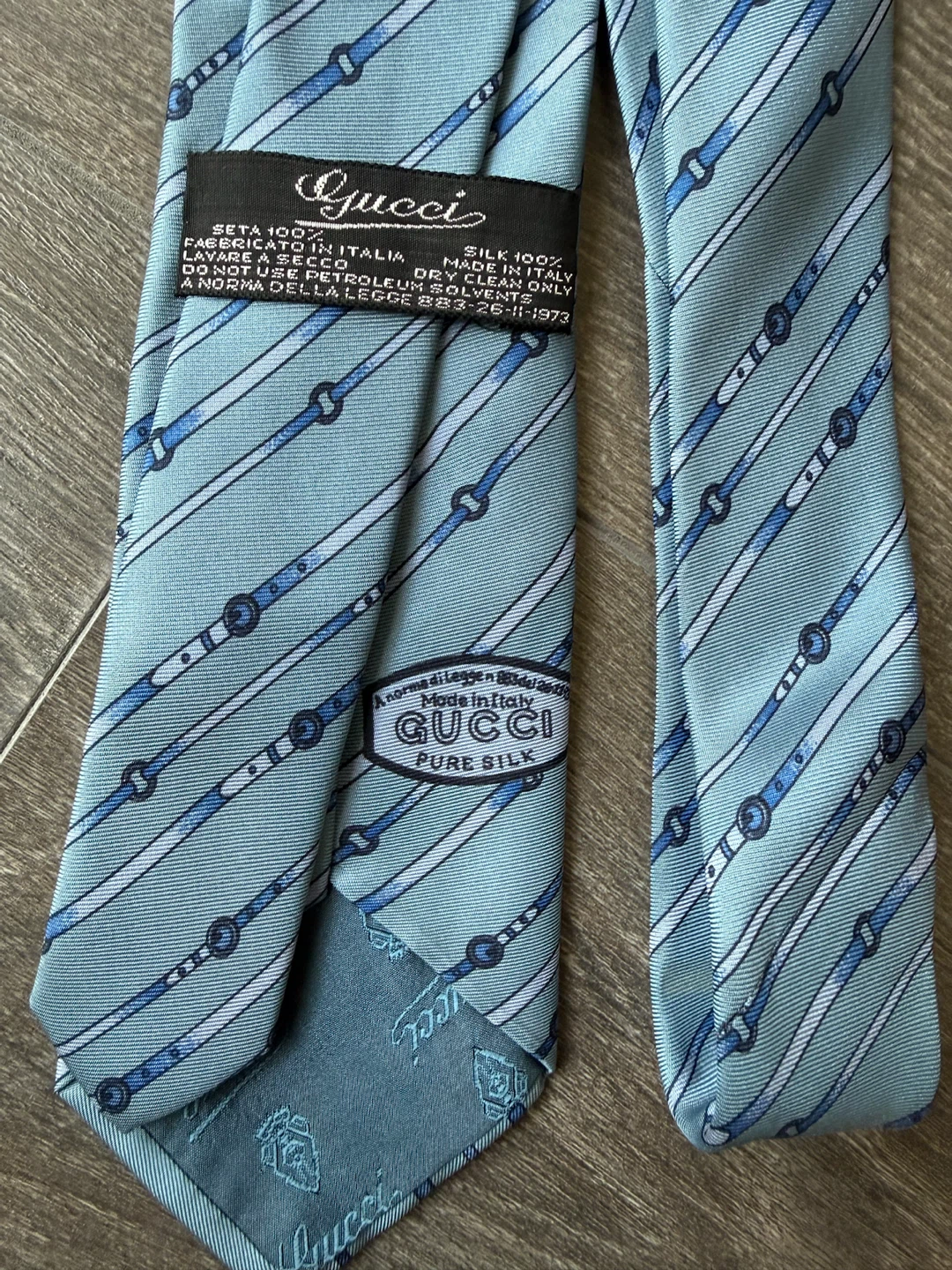 Authentic Gucci Silk Tie made in Italy blue - photo 2