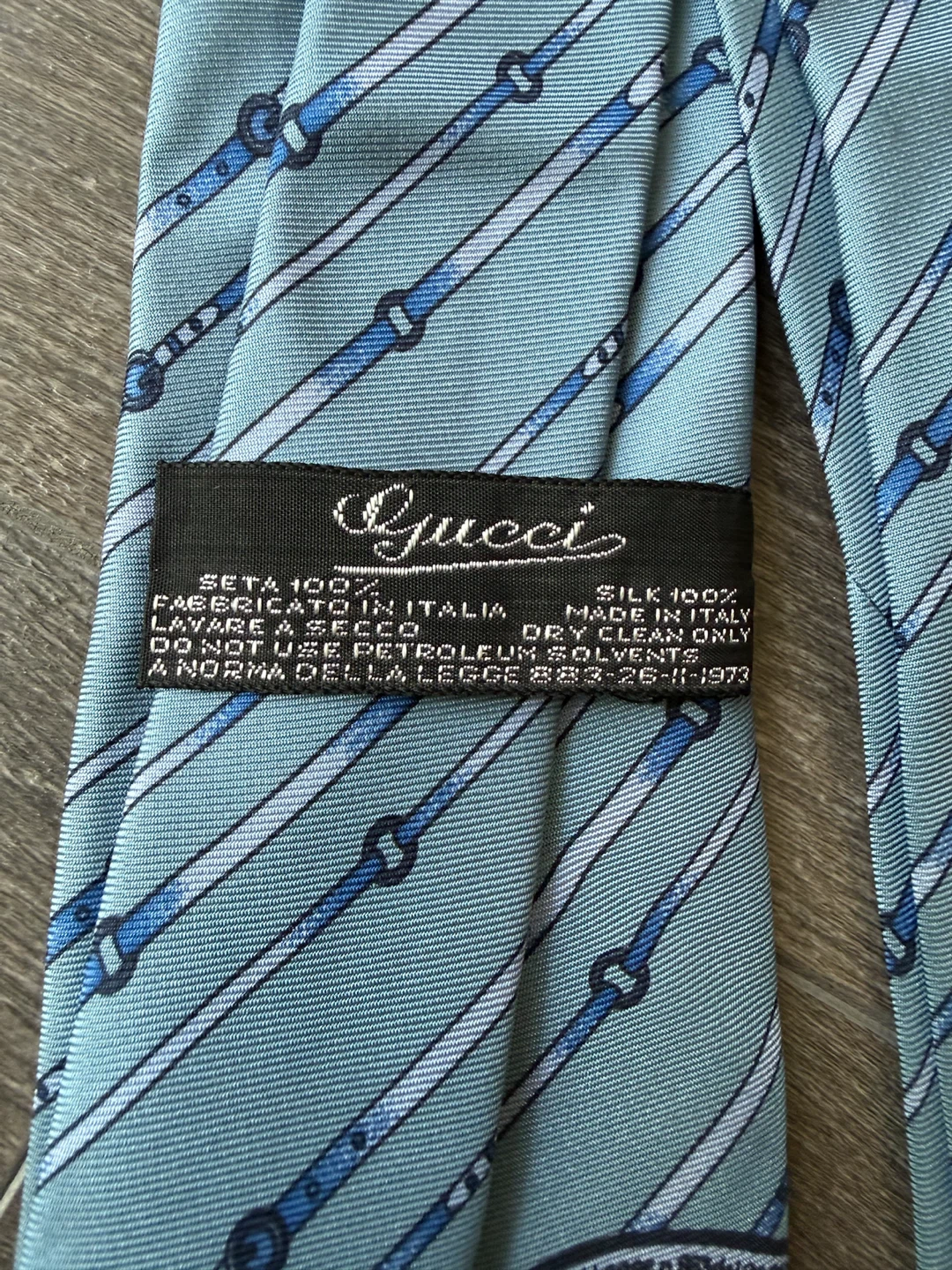 Authentic Gucci Silk Tie made in Italy blue - photo 3