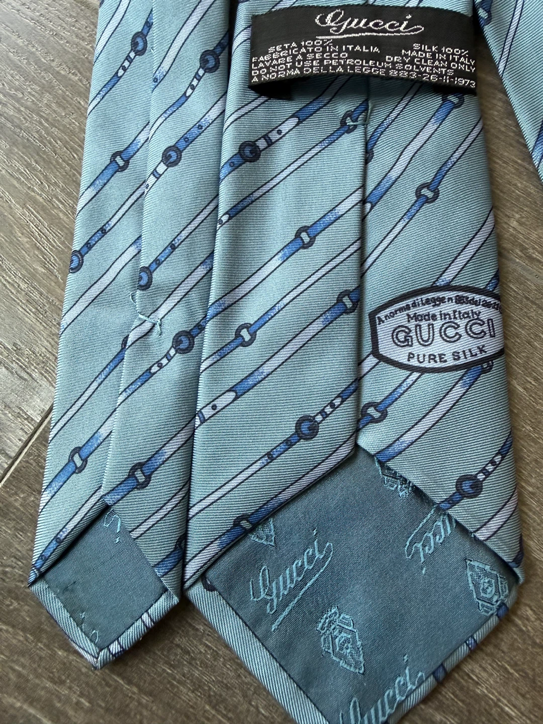 Authentic Gucci Silk Tie made in Italy blue - photo 4