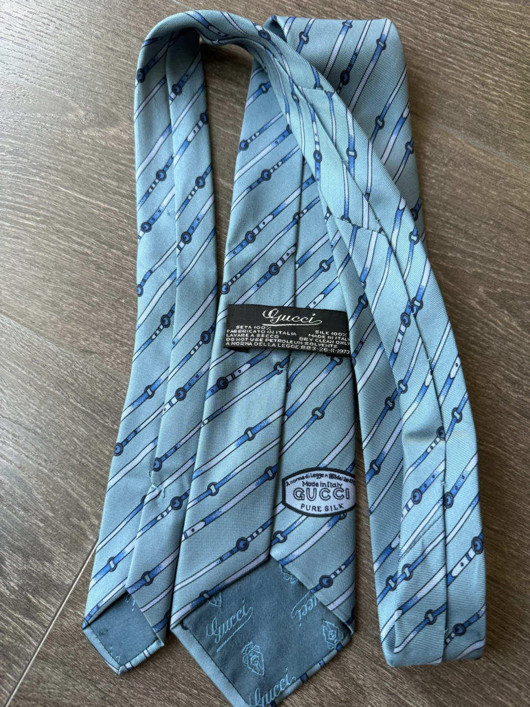 Authentic Gucci Silk Tie made in Italy blue - photo 5