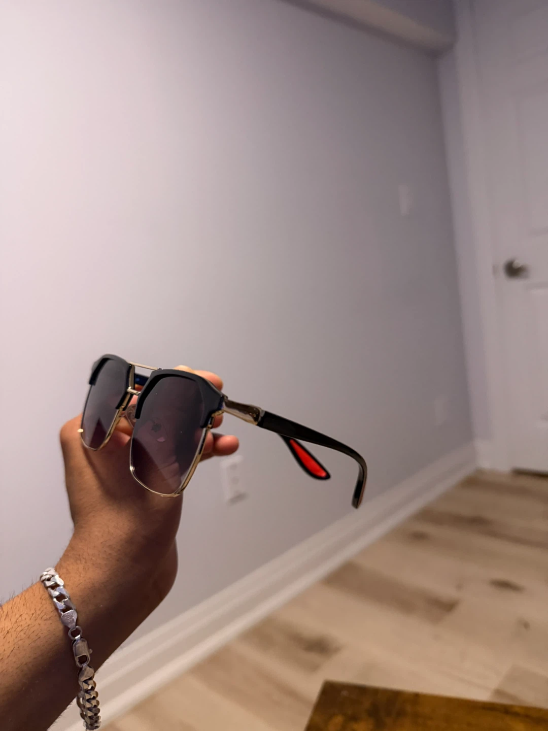 Black and Gold Browline Sunglasses - photo 3