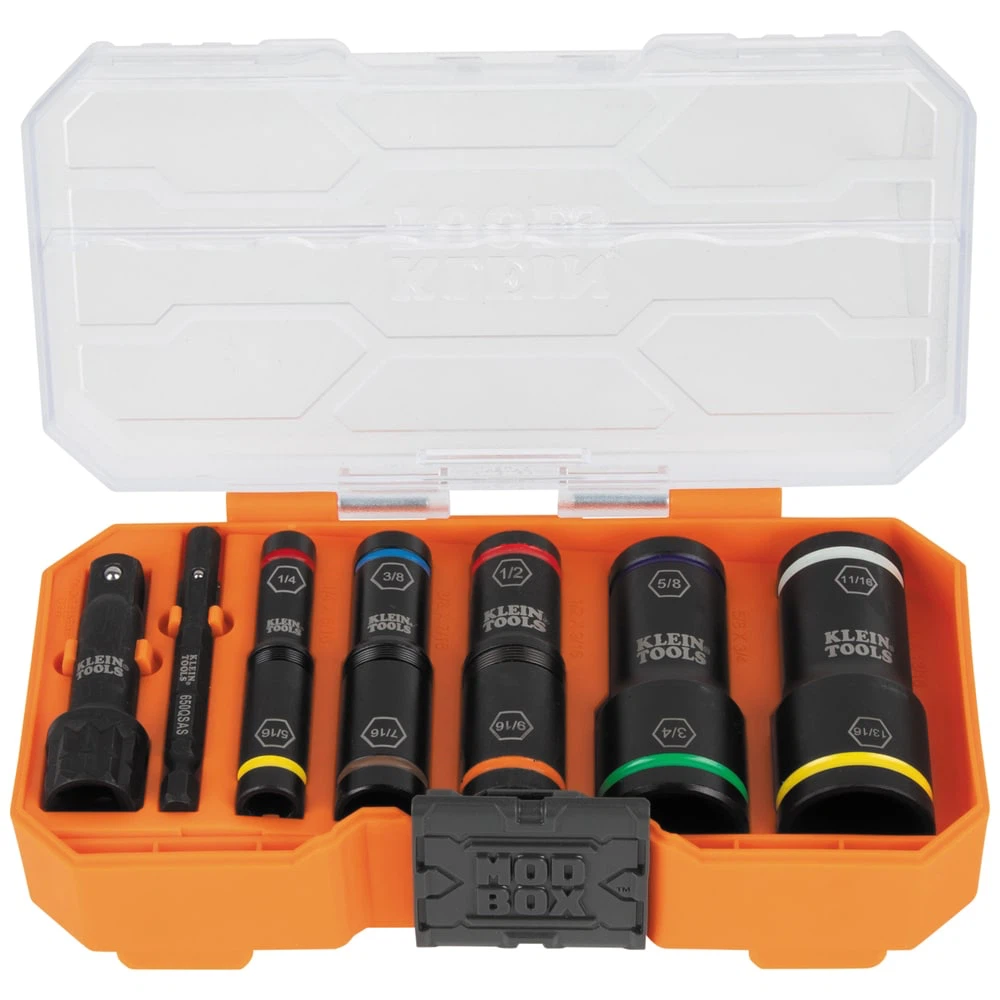 Klein Tools KNECT Heavy Duty Impact Socket Set, SAE, 8-Piece