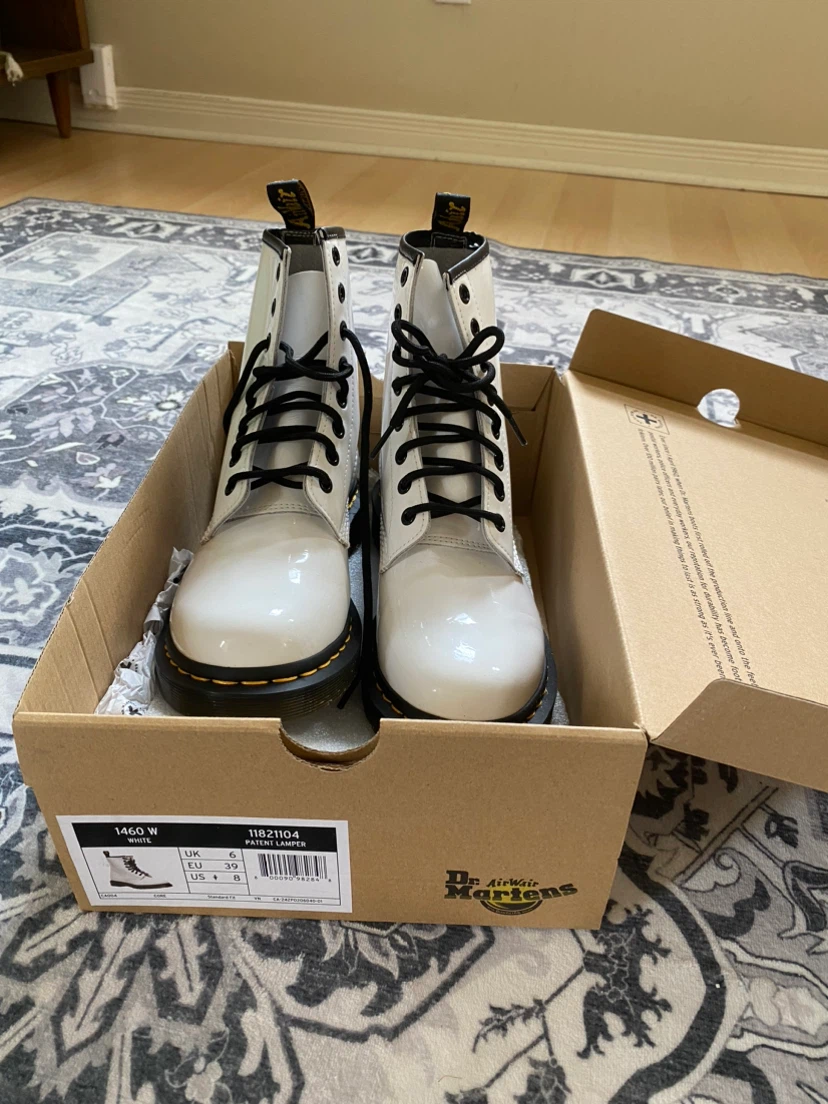 Dr. Martens 1460 W Patent Lamper Boots White - photo 3