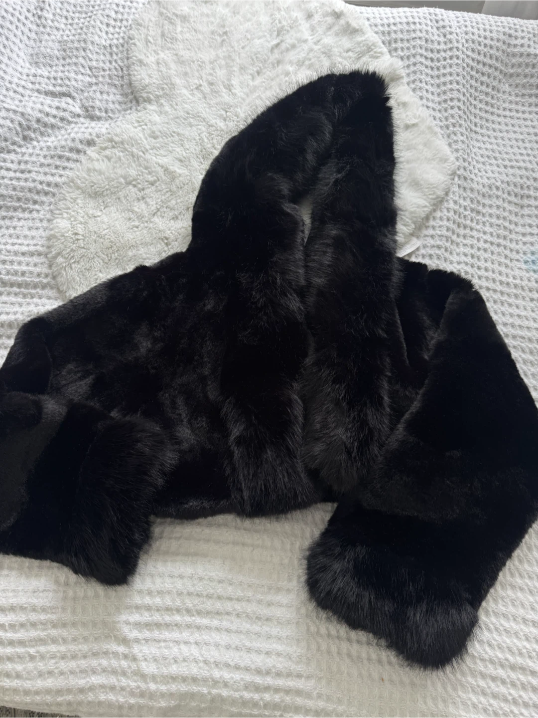 Black Faux Fur Cropped Jacket