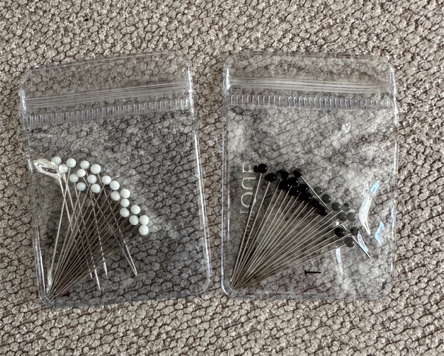 Sewing Pins with Ball Heads - Black & White