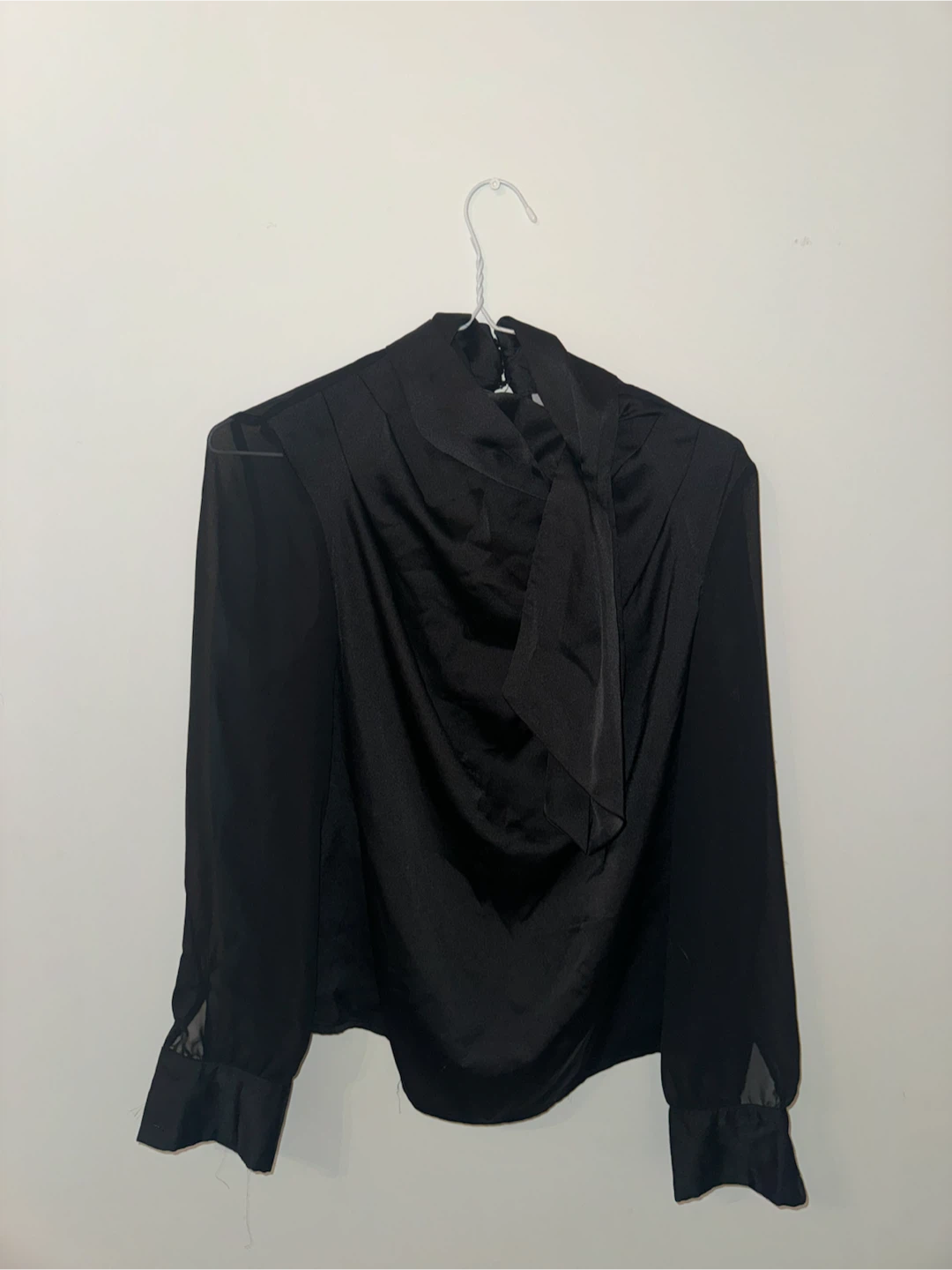 Zara Black Bow Blouse