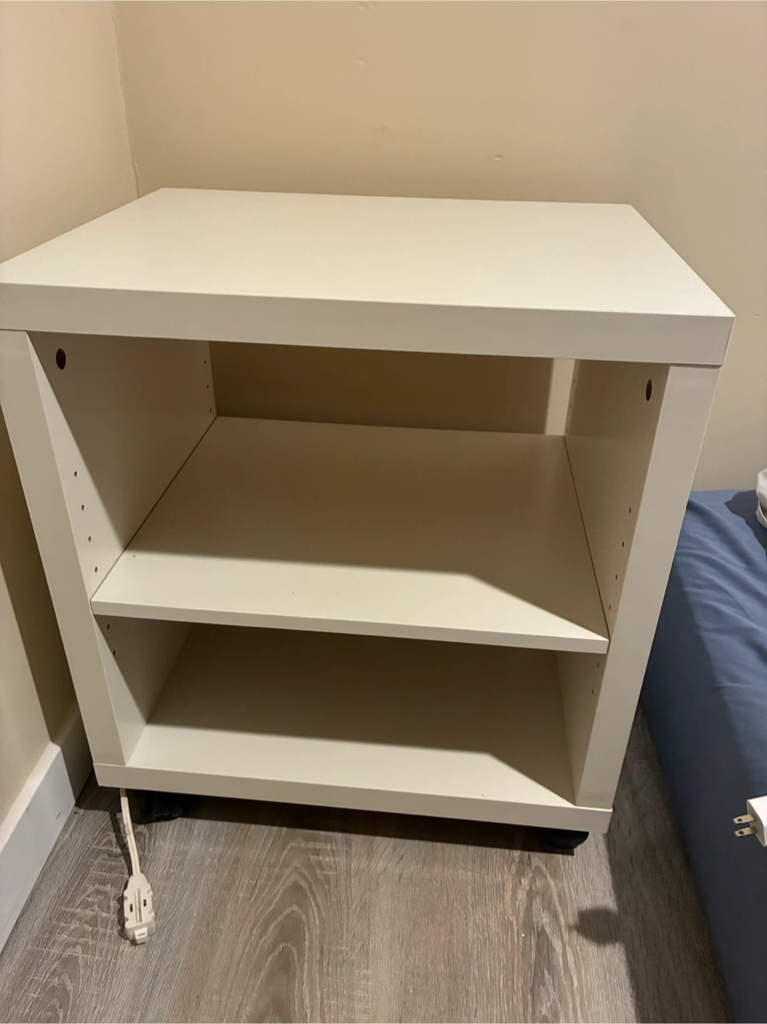 MOVING SALE : White shelf with wheels