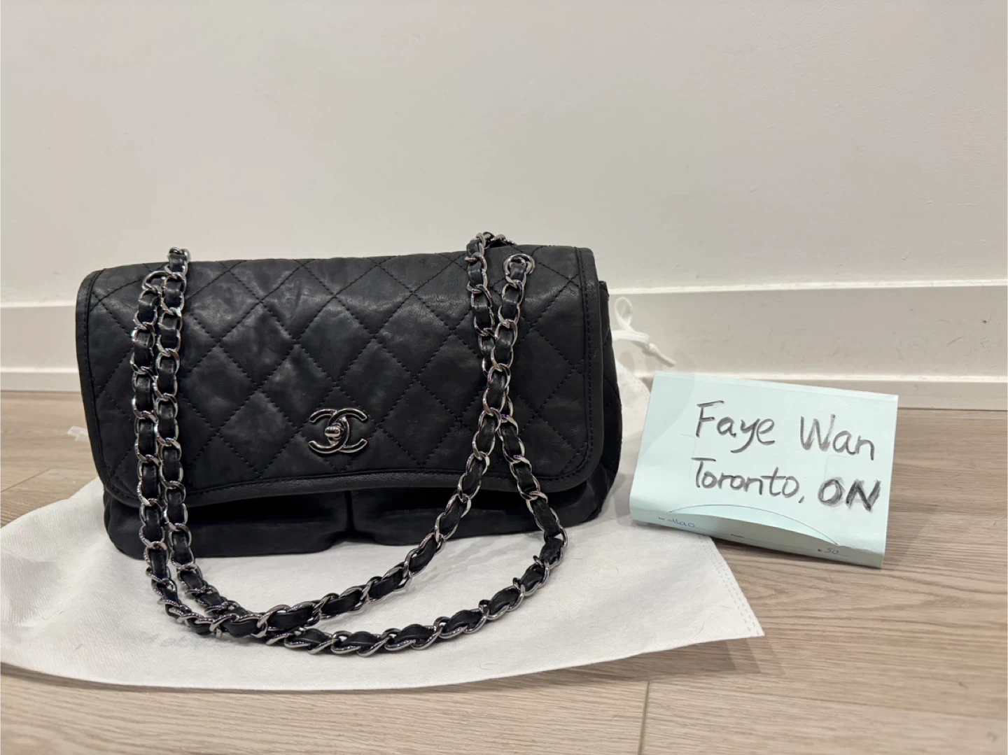 Chanel Black calfskin natural beauty flap bag w silver hardware