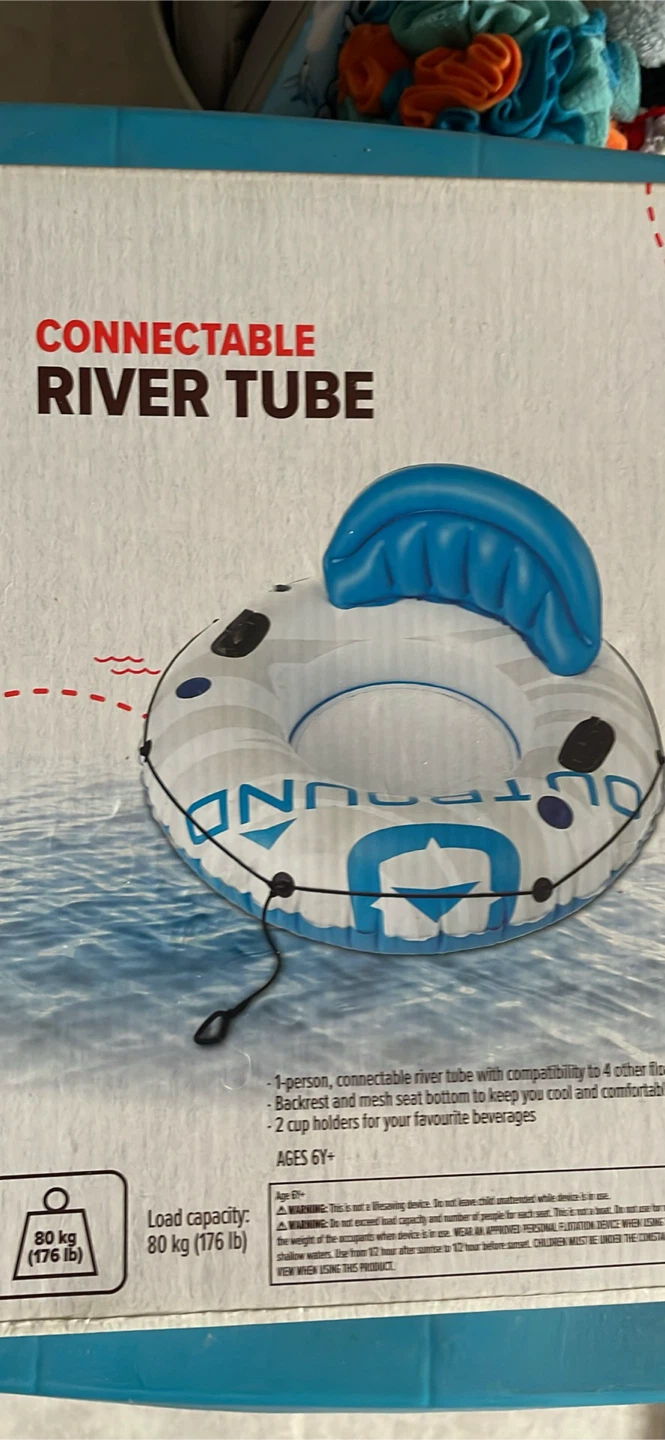 Outbound Connectable River Tube - White/Blue, 51-in - photo 2