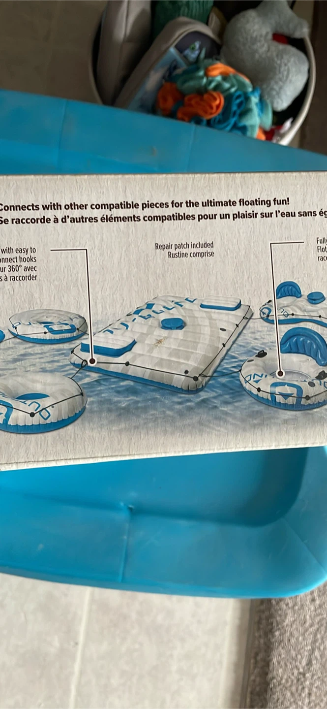 Outbound Connectable River Tube - White/Blue, 51-in - photo 3