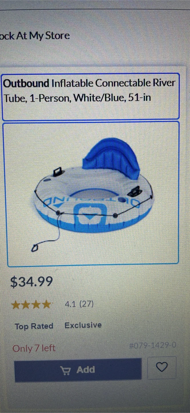 Outbound Connectable River Tube - White/Blue, 51-in - photo 4