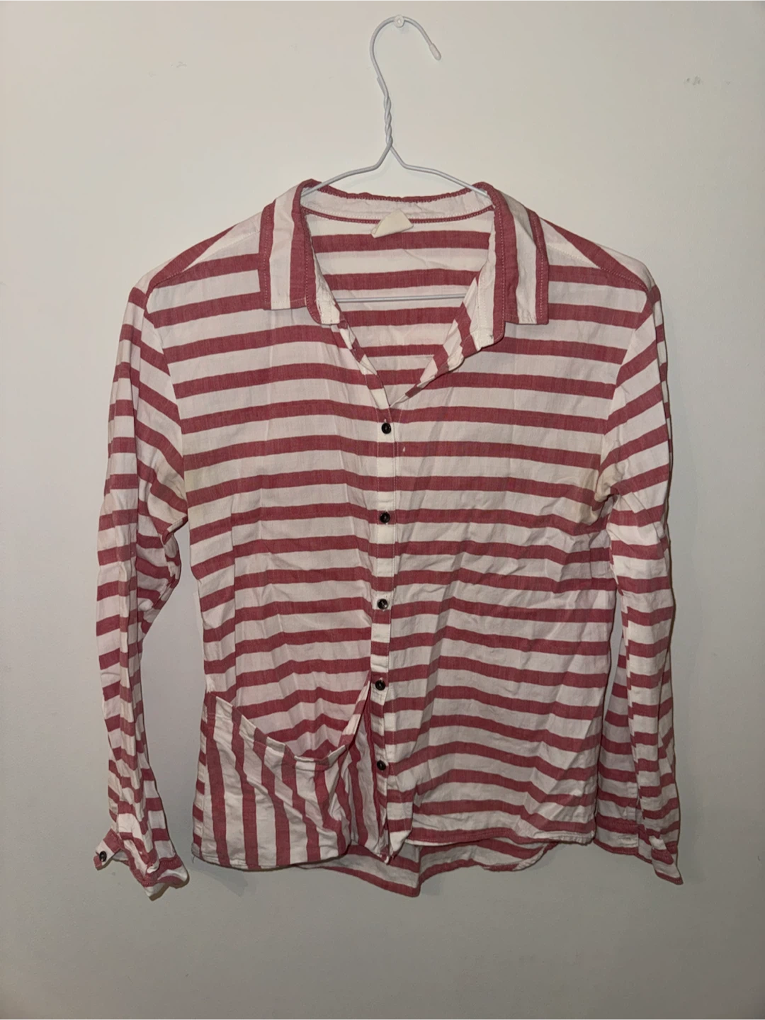 Zara Girls Striped Button-Up Shirt Size 13/14