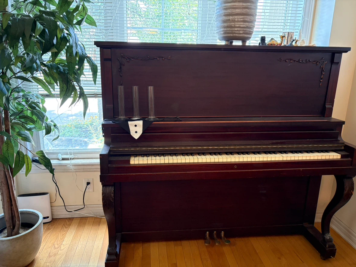 Upright Piano in dark wood